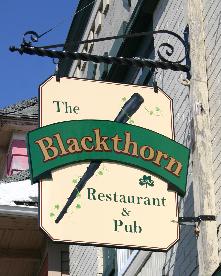 The Blackthorn, 2134 Seneca St., 825-9327. One of the posher bars, with brass and carved wood serves corned beef sandwiches and stew. Should traditional Irish fare fail to excite, check out the "Abbott-Road" hot wings.