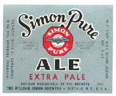 SIMON PURE OLD ABBEY ALE BEER Coaster MAT Buffalo Flying Hops CLOSED NEW YORK 