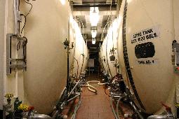 Shhh... Beer sleeping. Aging tanks filled with Utica Club and Saranac.