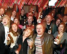 Forgotten Buffalo, a local history group, holds a ceremonial toast at Pristach’s Tavern, 1634 Bailey Ave., to mark the 75th anniversary of the 21st Amendment, repealing Prohibition. Harry Scull Jr./Buffalo News