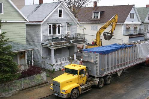 218 Gibson comes down (May 2010). Could this be the fate for other structures on Gibson and Lombard Streets? 