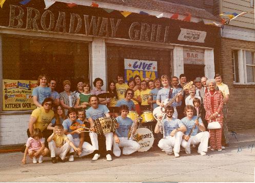 "Down at the Friendly Tavern"...The Legendary Broadway Grill, Buffalo, New York 1977. Pictured used on cover of famous Dyna-tones polka album. Henry Mazurek purchased the Grill from Fred and Irene Sciupider in 1976.  Sold the bar to Greg Harezga and Dennis Marciniak. Mazurek recalls as one of the greatest "Grill 'Moments" the 10th Anniversary Party in 1986. �5 days of merriment and mayhem with friends from all parts of the country including local musicians and out of town guests."