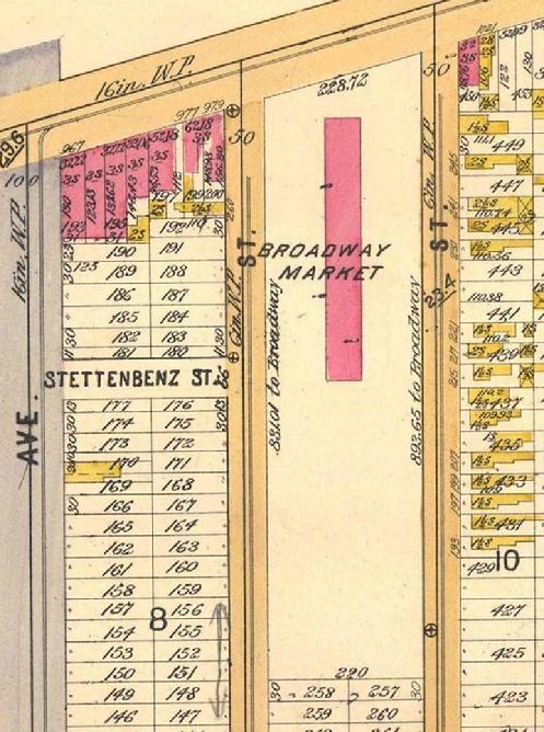 1894 Ward Map of Market area. Note size of building and the amount of "marketplace" area.