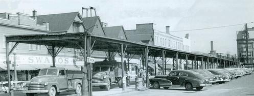 Same view as above taken during the early 1950s. Gibson from Broadway to Sienkiewicz. Prior to the building of the current Market, Gibson and Lombard Streets were filled with sights and sound of Buffalo's public market.