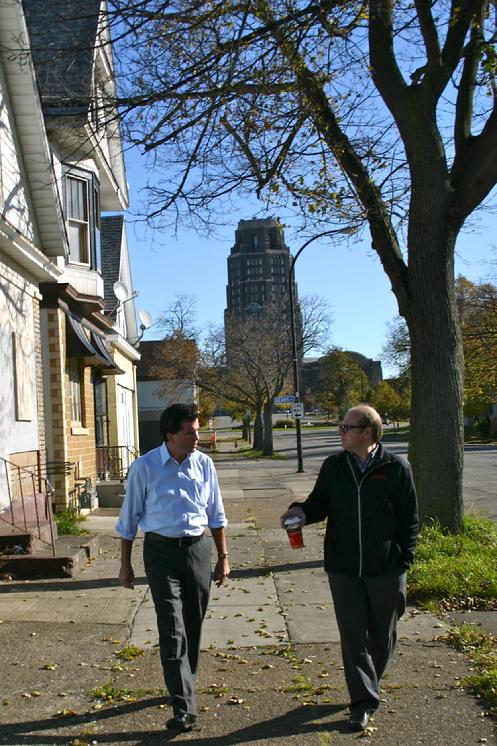 On Saturday, November 5, 2011, State Senator Mark Grisanti  (R-NYS 60th) toured Buffalos Historic Polonia District at the request of the non-profit Despensata Corporation (http://www.forgottenbuffalo.com/despensatacorporation.html),. The two-hour walk down Fillmore Ave, Broadway and Paderewski Drive included stops at the Broadway Market & Central Terminal to meet individuals working on the districts reinvention. Grisanti was joined by Despensatas Eddy Dobosiewicz and Marty Biniasz along with Paul Lang, Board Member & Chairman of the Architecture Advisory Committee at the Central Terminal Restoration Corporation. Grisanti was brought up-to-speed on some of the challenges facing activists and learned about the grassroots successes currently taking place in Historic Polonia. Broadway Fillmore belongs to Grisantis 60th State Senate District.