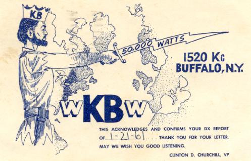 50,000 Watts of power meant that KB's signal could be heard across the Eastern Seaboard, Canada and into Europe.