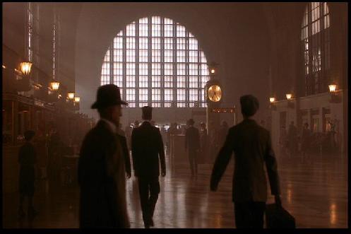 Image from the film: Roy Hobbs enters New York City through Grand Central Terminal, actually Buffalo Central Terminal (1983)